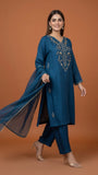 Elegant Embroidered 3 Piece Suit