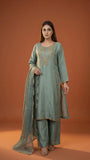 Elegant Embroidered 3 Piece Suit