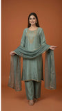 Elegant Embroidered 3 Piece Suit