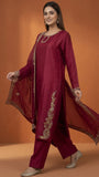 Elegant Embroidered 3 Piece Suit