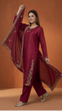 Elegant Embroidered 3 Piece Suit